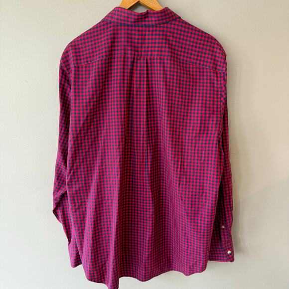 Vineyard Vines Tucker Gingham Classic Fit Button Down Shirt Plaid Red Mens Lrg - Picture 2 of 11